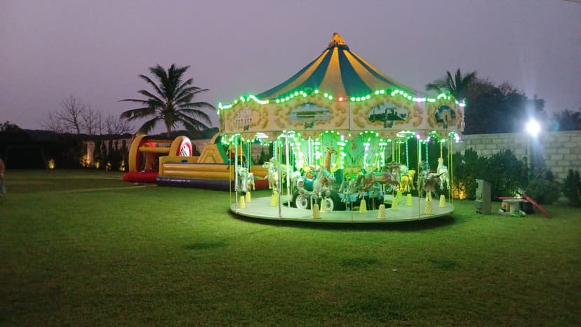 Carrusel de caballitos con luces LED - Clásico familiar que encanta a todas las edades