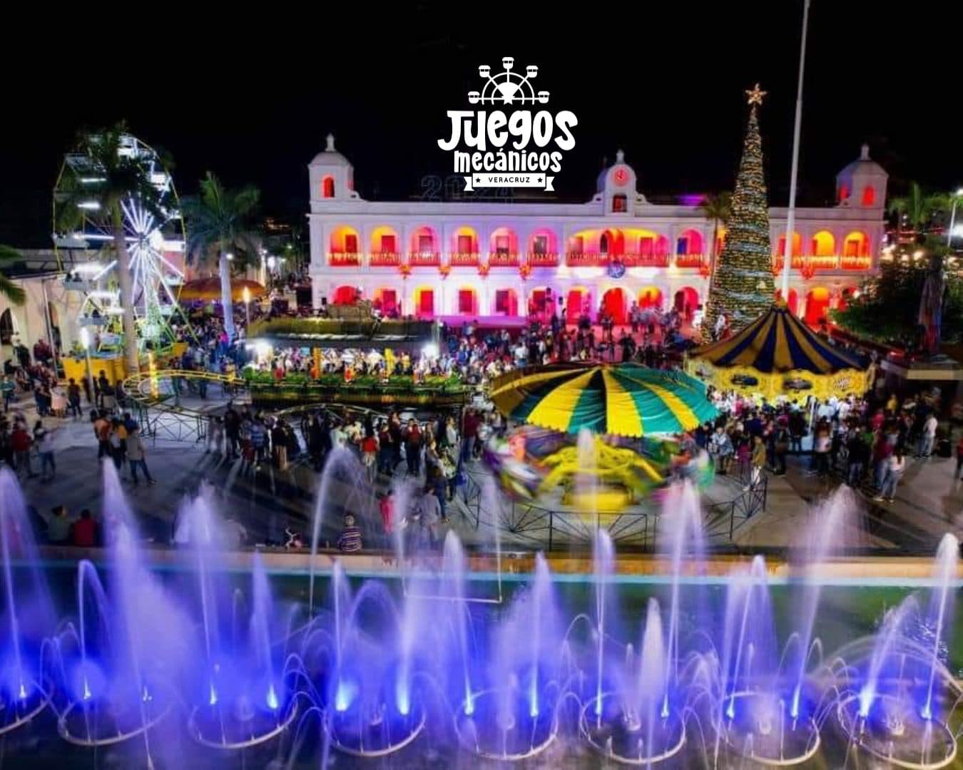 Vista panorámica de Juegos Mecánicos en Boca del Río - La feria más espectacular de Veracruz con atracciones para toda la familia